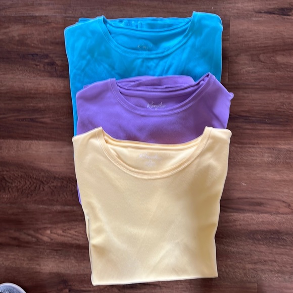 Kim Rogers Tops - EUC KIM ROGERS 3 TEES SIZE 1X TEAL YELLOW & PURPLE
